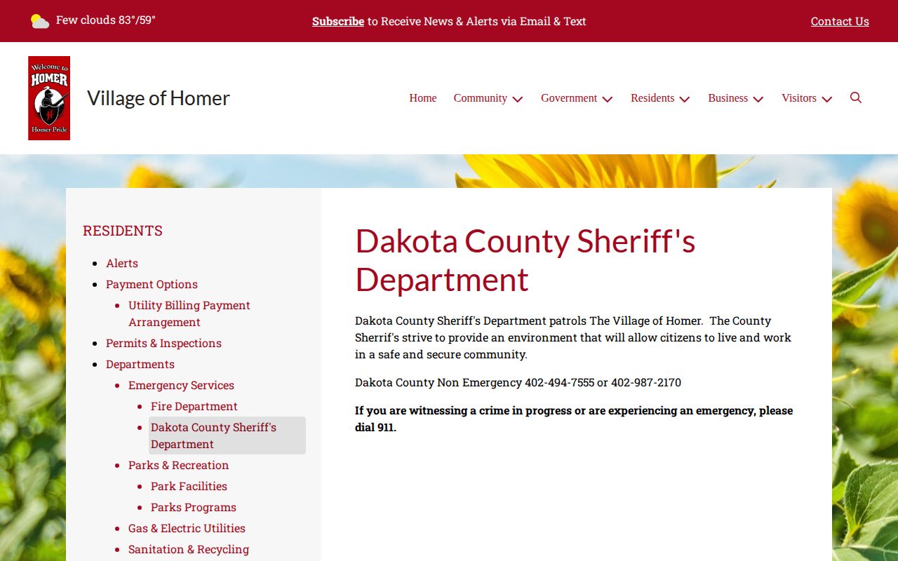 Dakota County Homer sheriff-patrol booking-record source page