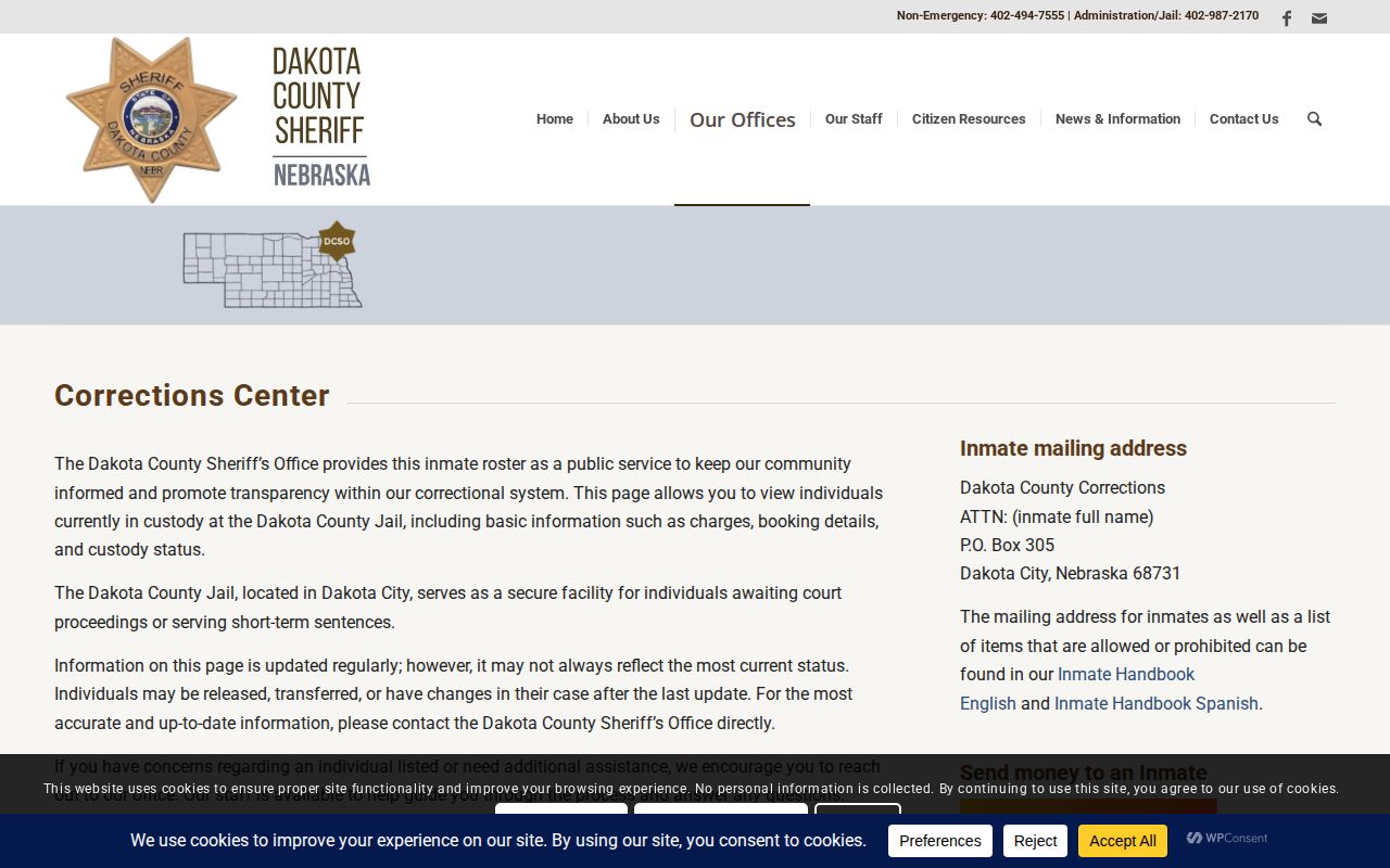Dakota County Corrections Center current custody roster explanation